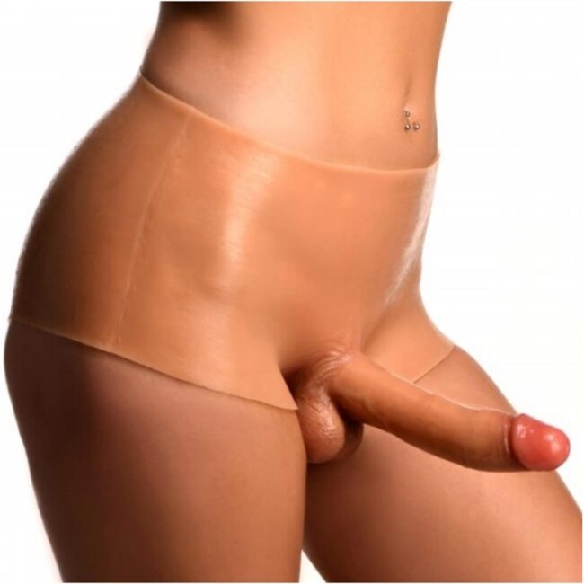 Giyilebilir Silikon Gerçekçi Dildo Pantolon Büyük Boy Dolu Strapon