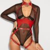 Kırmızı Deri Tam Vücut Harness Takımı