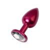 Metal Clear Taşlı Kırmızı Anal Plug Küçük Boy