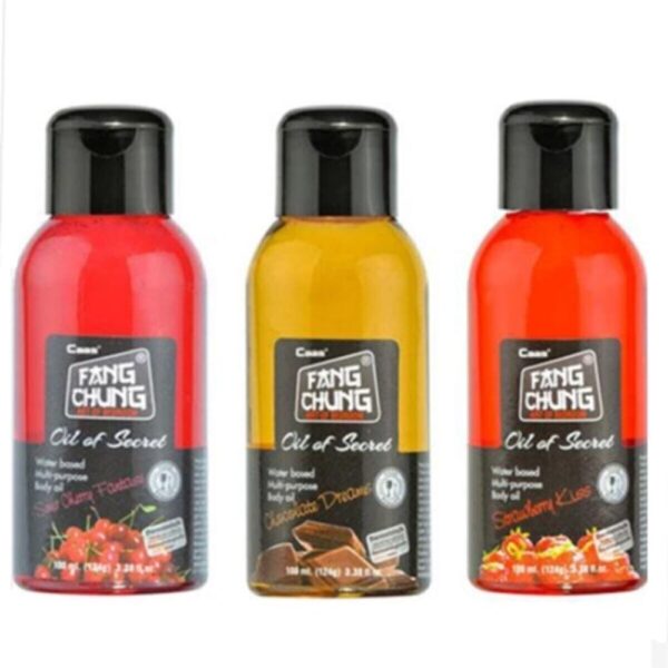 Fang Chung Kiraz + Çikolata + Çilek Aromalı Masaj Yağı – 100 ml. 3’lü Set