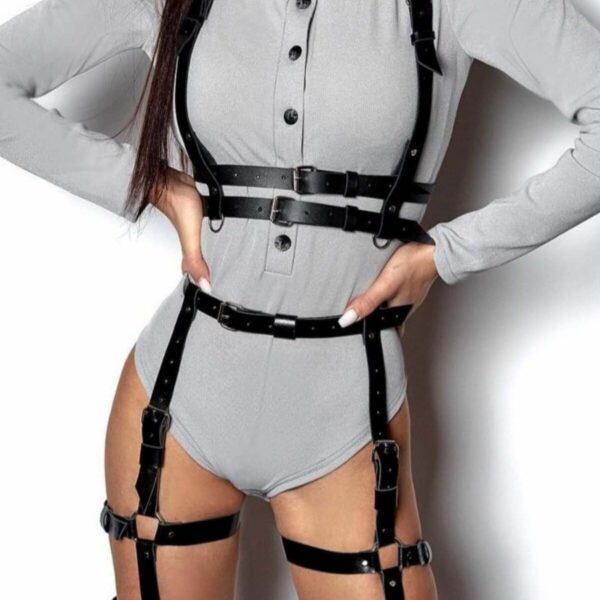 Bel Kemerli Alt Ve Üst Takım Deri Harness - APFT709