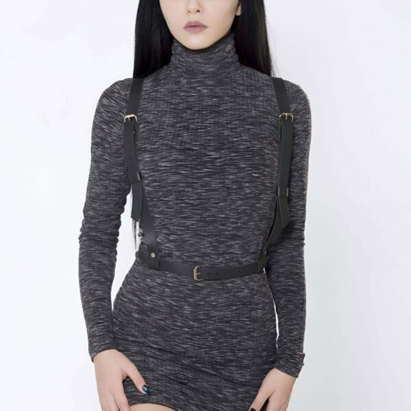 Beli Kurdeleli Şık Deri Harness - APFT177