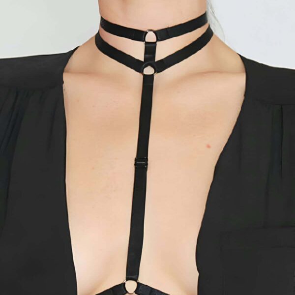 Boyunda Çift Sıralı Şık Lastik Harness - APFT84