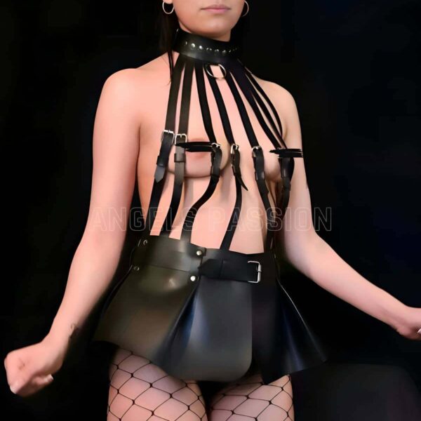 Büstiyer ve Choker Görünümlü Şık Etek Harness - APFT998