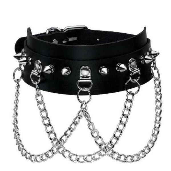 Çivili Choker, Deri Çivili Tasma - APFT993