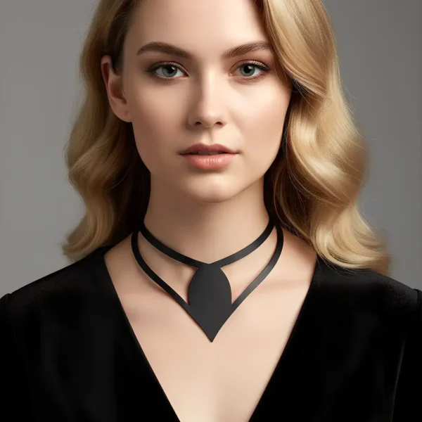 Damla Deri Choker, Deri Choker Kolye - APFT1411