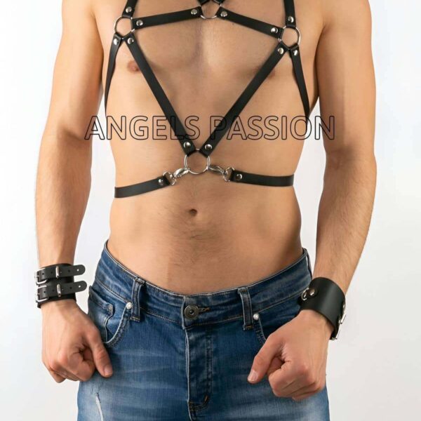 Deri Erkek Göğüs Üzeri Harness - APFTM80