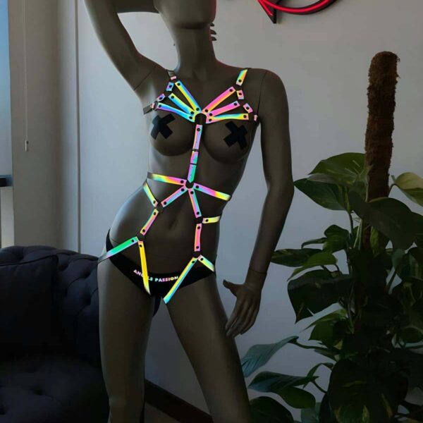 Direk Dans Kıyafetleri - Şık Reflektörlü Body Harness