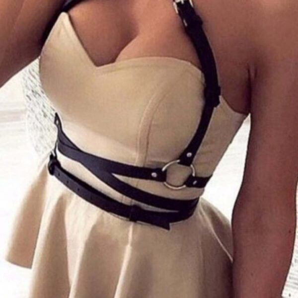 Elbise Üzeri Askılı Seksi Deri Harness - APFT757