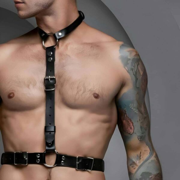 Erkek Deri Boyundan Askılı Bel Kemeri Harness - APFTM124