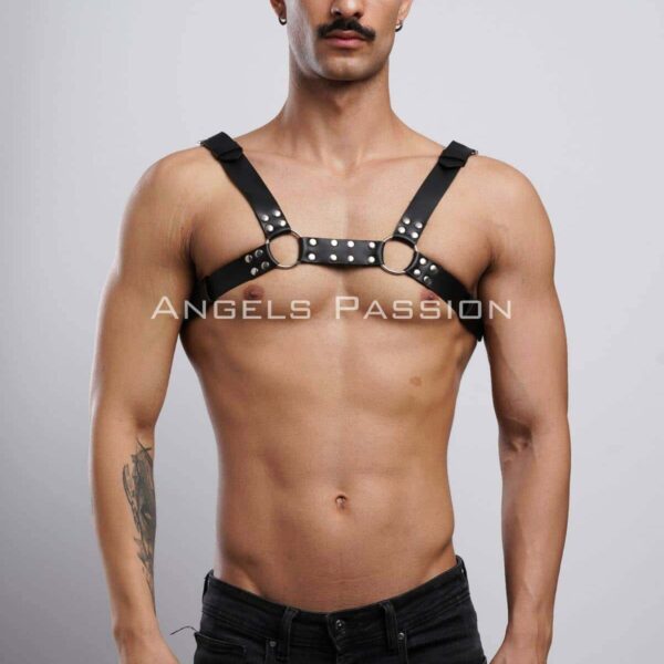 Erkek Deri Fantazi Göğüs Harness - APFTM8