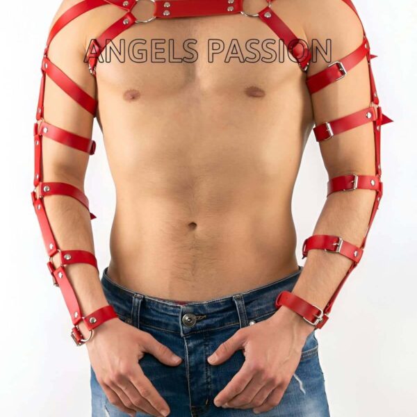 Erkek Deri Kol Harness, Erkek Çift Kol Harness, Erkek Dansçı Kostüm - APFTM5