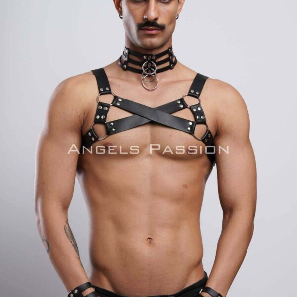Erkek Fantazi Giyim, Erkek Partywear, Tecnowear, Erkek Göğüs Harness- APFTM55