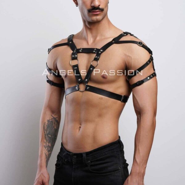 Erkek Harness, Erkek PartyWear, Deri Erkek Parti Elbise Aksesuarı - APFTM6