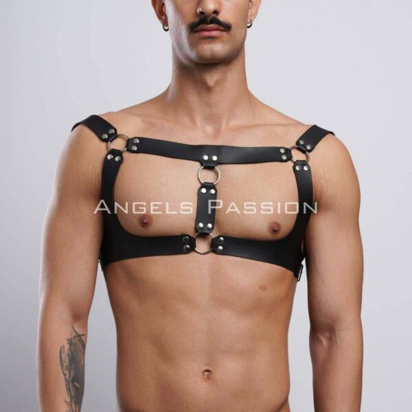 Erkek Parti Aksesuar, Clubwear, Deri Göğüs Harness, Erkek Fantezi Giyim - APFTM116