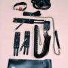 Fantazi Kırbaç Kelepçe Set, 6'lı Set, Ayak - El Kelepçesi, Maske, Ağız Topu - APFT1308