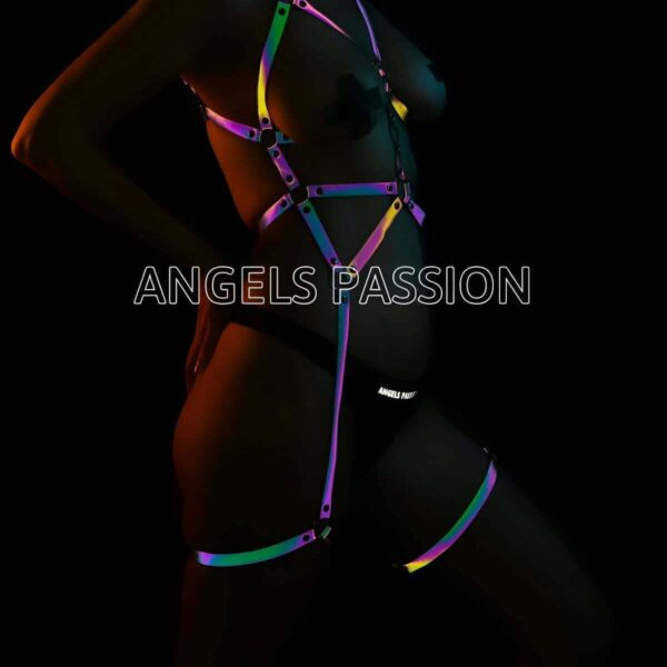 Fantezi Giyim Renkli Reflektörlü Body Harness