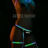 Gece Club Elbiseleri Işıkta Yansıyan Harness Takım - APFT497