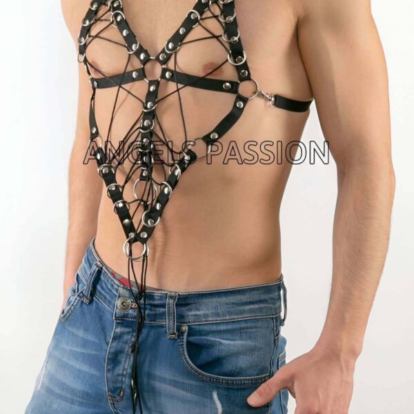 Göğüs Üzeri Lastik Harness - Seksi Erkek Lastik Harness Modelleri - Lastik Erkek İç Giyim - APFTM70