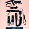Kırbaç Kelepçe Set, 7'li Fantezi Kelepçe Takım, El-Ayak Kelepçesi, Maske, Ağız Topu - APFT1311