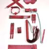 Kırbaç Kelepçe Set, 7'li Takım, Ayak - El Kelepçesi, Maske, Ağız Topu - APFT1311