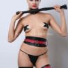 Kırbaçlı, Kelepçeli Full Set, Deri Fantezi Slave Set - APFT1342