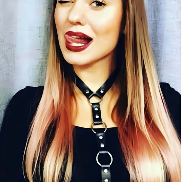 Parçalı Şık Deri Göğüs Harness - APFT307