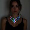Rainbow Reflektörlü Damla Choker Kolye, Zarif Lazer Kesim Kolye - APFT1410