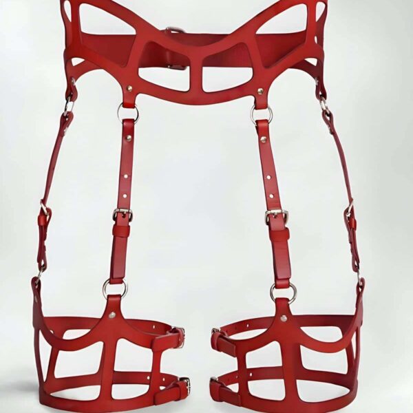 Seksi Deri Jartiyer Harness, Gotik Jartiyer Harness - APFT1158