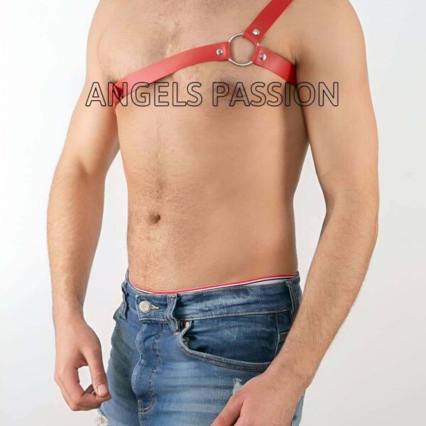 Tek Omuz Seksi Deri Erkek Harness - APFTM3