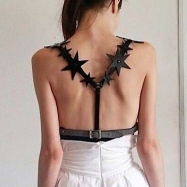 Yıldız Detaylı Şık Deri Kemer Harness - APFT634