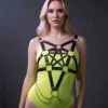 Zincir Detaylı Şık Deri Göğüs Harness, Büstiyer Harness, Deri Göğüs Harness- APFT1399