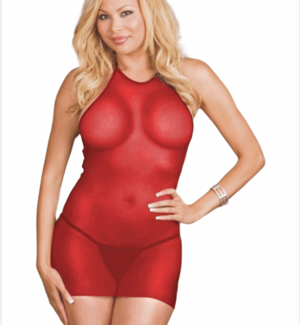 Tegan Büyük Beden Kırmızı Fantazi Seksi Tül Babydoll  TG273223