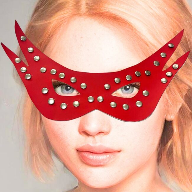 Tegan Deri Fantezi Kırmızı  Parti Maskesi TG275427