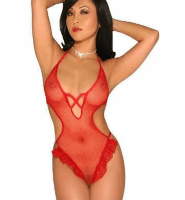 Tegan  Fantazi Kırmızı Tül Kurdaleli Seksi Babydol TG273234-1