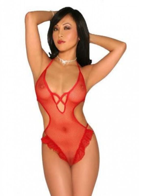 Tegan  Fantazi Kırmızı Tül Kurdaleli Seksi Babydol TG273234-1