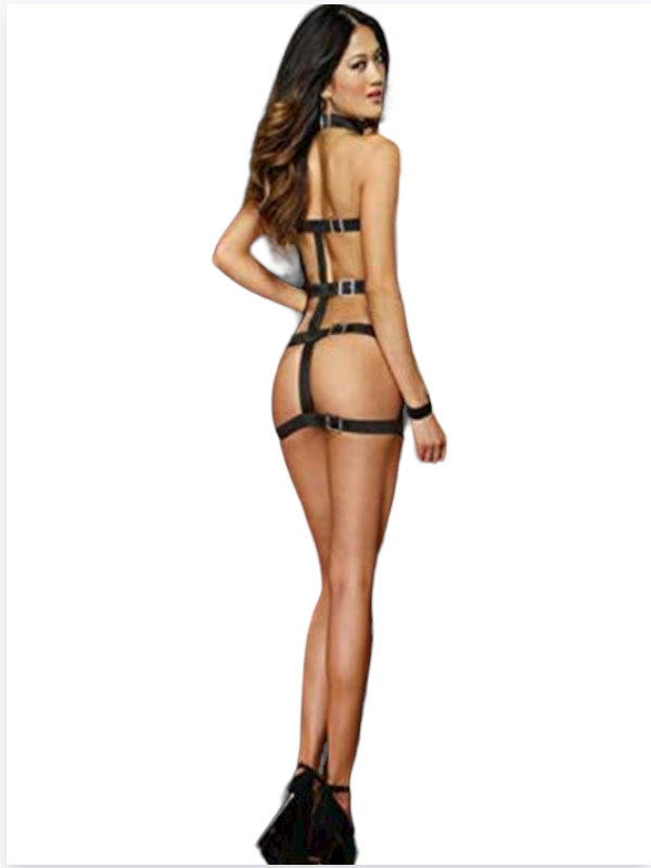 Tegan Fantezi  Deri Tasmalı Seksi Elbise TG279108 - Görsel 2