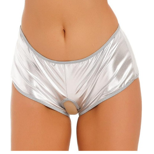 Tegan Fantezi Gümüş Özel Bölgeleri Açık Parlak Külot TG270049