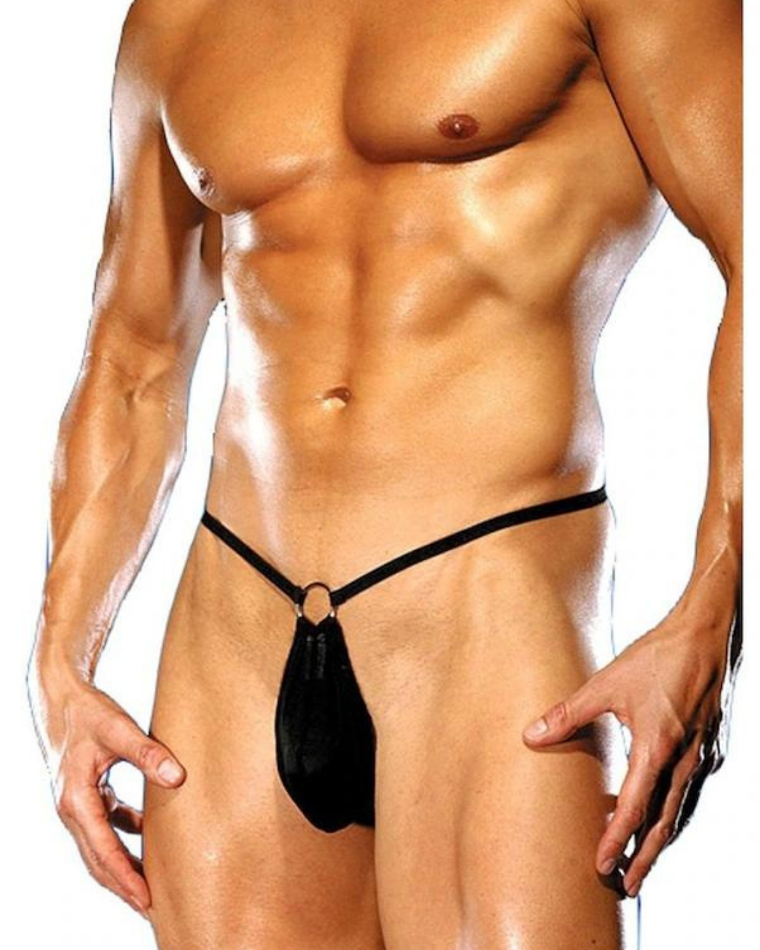 Tegan Fantezi Halkalı Seksi Siyah Erkek String TG274601