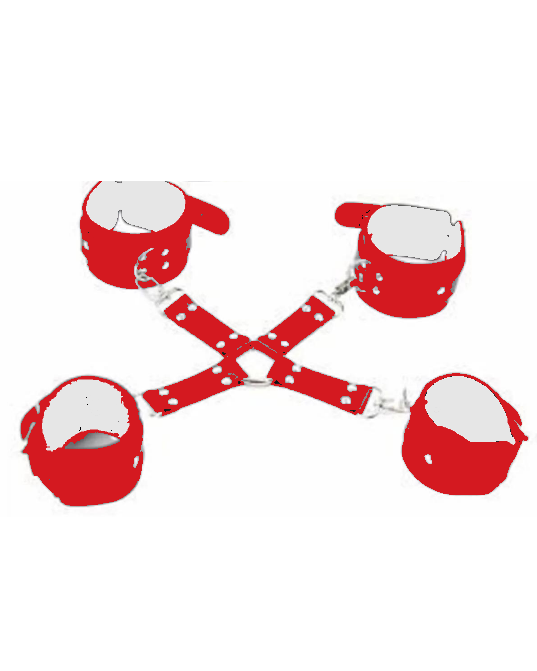 Tegan Fantezi Kırmızı Deri Pozisyon El Ayak Kelepçesi TG275413K - Görsel 2