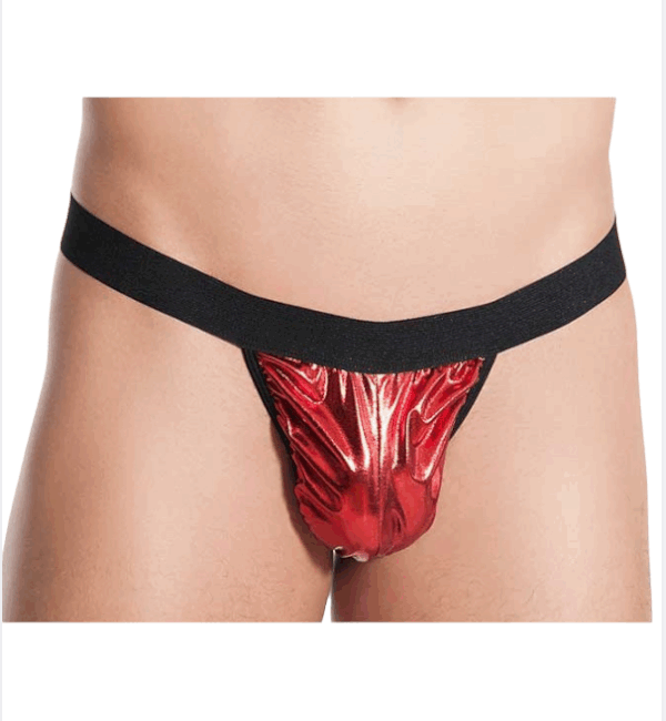 Tegan Fantezi Kırmızı Lame Seksi Erkek String - Tanga TG274590