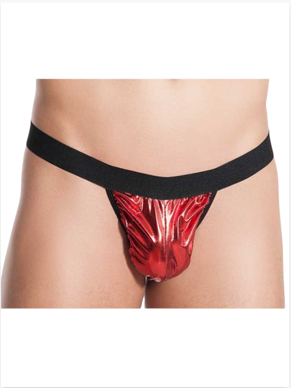 Tegan Fantezi Kırmızı Lame Seksi Erkek String - Tanga TG274590