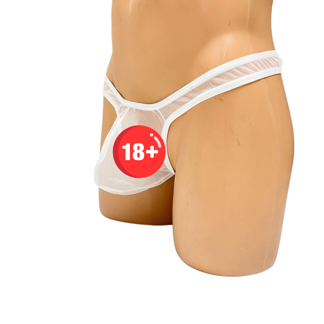 Tegan Fantezi Seksi Beyaz Transparan Erkek İç Çamaşırı TG274584 - Görsel 2