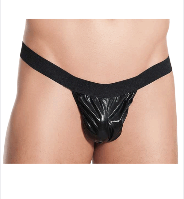 Tegan Fantezi Siyah Lame Seksi Erkek String - Tanga TG274589