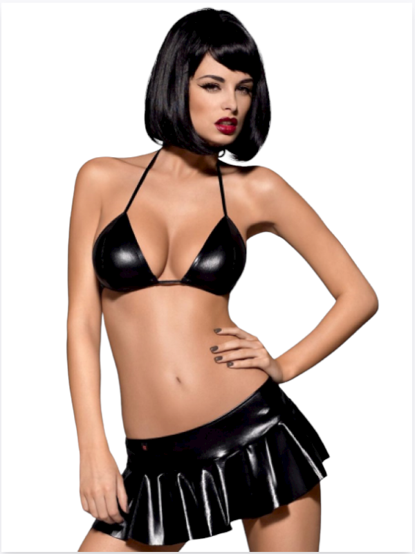 Tegan Fantezi Siyah Mini Etekli Seksi SütyenTakım Seksi İç Giyim TG279096