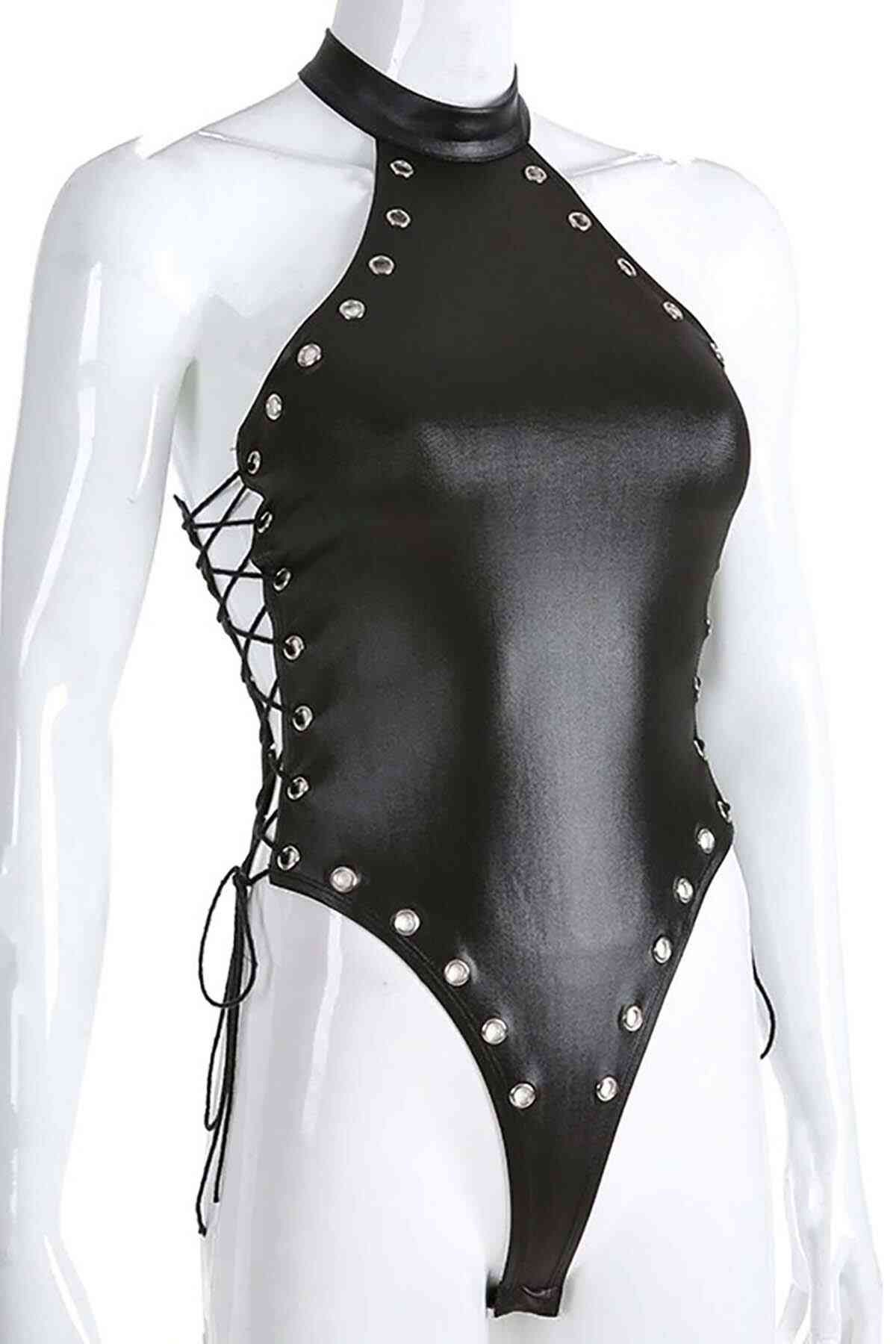 Tegan Fantezi Yanları Kuş Gözlü Yandan Bağlamalı  Seksi Babydol TG275426 - Görsel 2