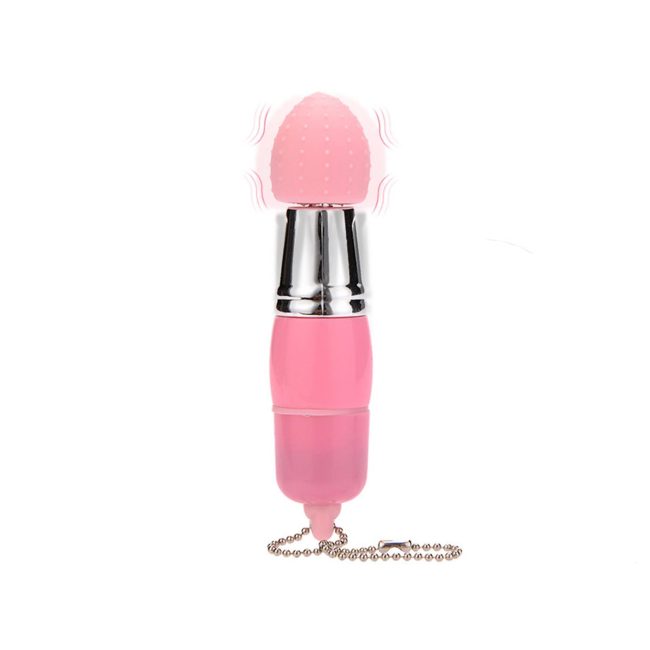 Mini Anahtarlık Vibratör – 3 Başlıklı Kompakt Masaj Cihazı Pembe