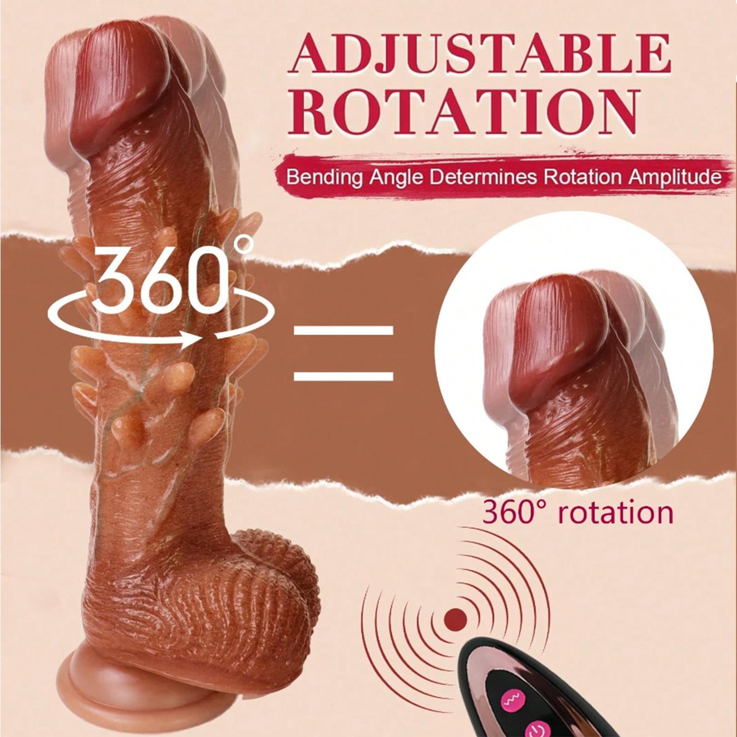 Hareketli Tırtıklı Realistik Dildo 22 cm - Görsel 5