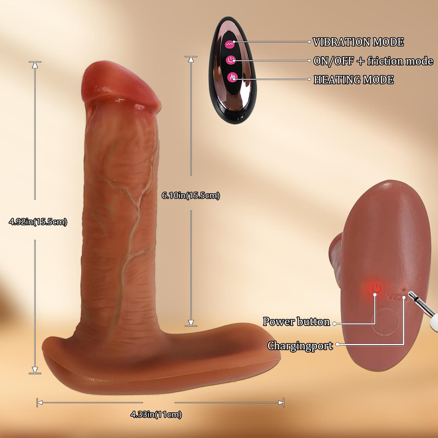 Phantom Kumandalı Hareketli Dildo - Görsel 5