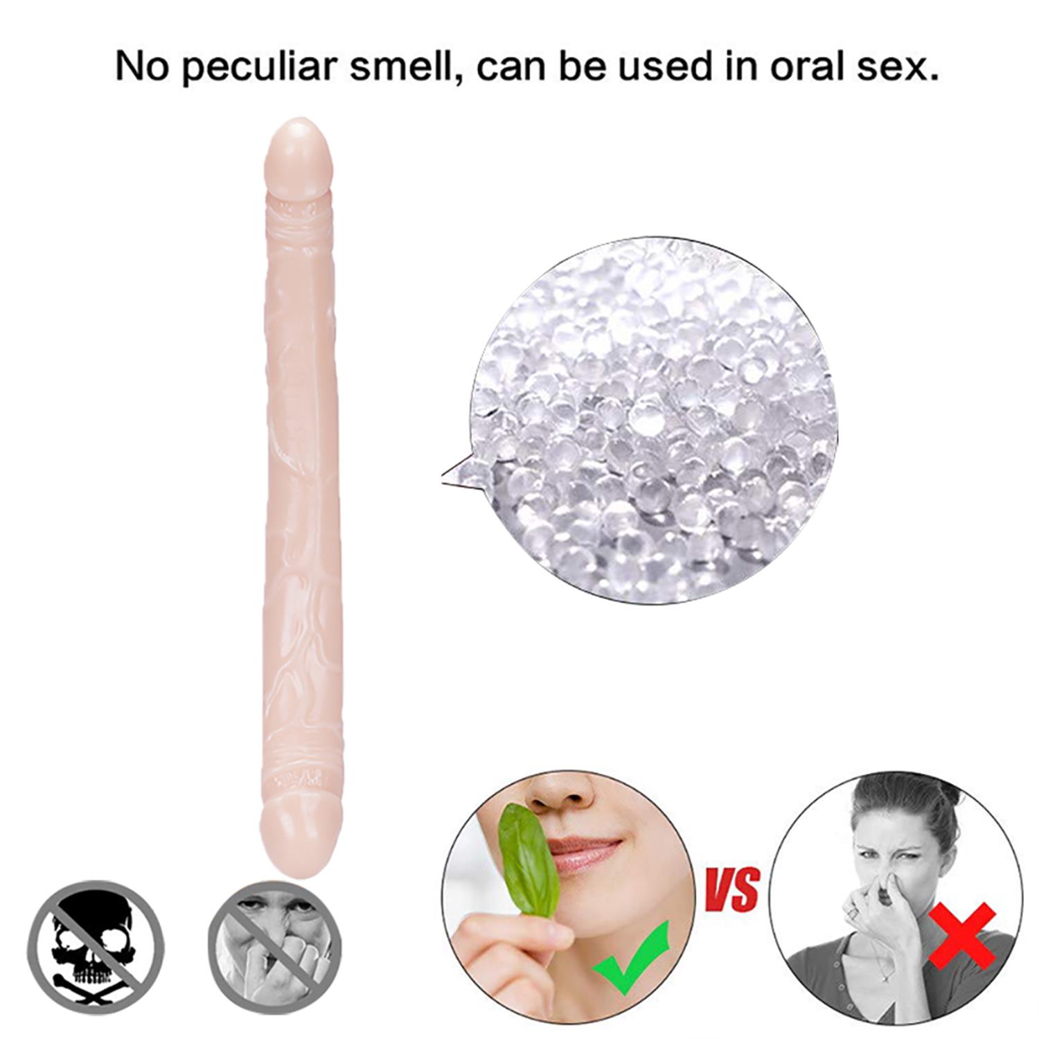 Çift Uçlu Realistik Dildo – 38 cm - Görsel 5